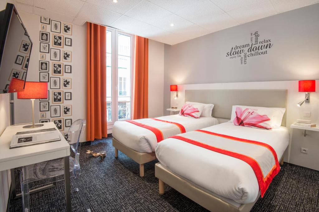 Das Hotel Amaryllis liegt im Zentrum von Nizza und nur 17 Gehminuten vom Strand entfernt. Freuen Sie sich auf klimatisierte Zimmer mit eigenem Bad mit Sat-TV.