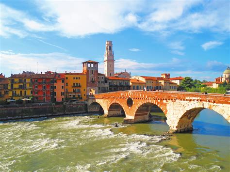Ponte Pietra, A Roman arch bridge crossing the Adige River.